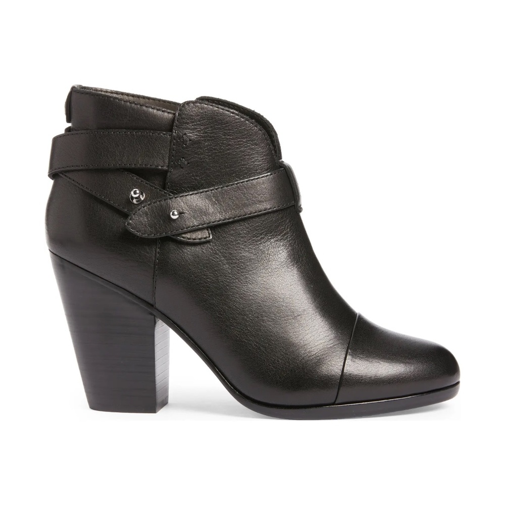 RAG & BONE Like NEW! Black Leather Heeled Harrow Bootie - Picture 1 of 10